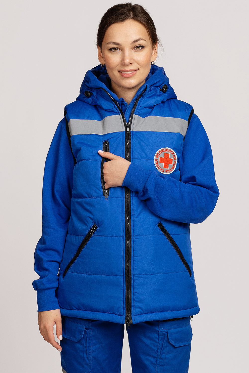 Жилет утепленный с капюшоном женский СП MedicLine