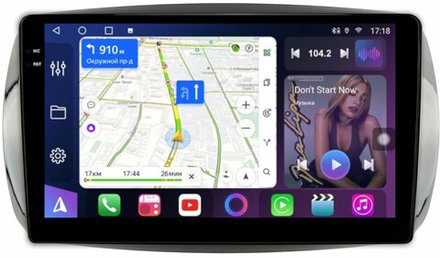 Магнитола для Mercedes-Benz Smart ForTwo/ForFour W453 2014-2023 - FarCar BM9-9628 монитор 9.5" QLED на Android 14, TS10, 4+32Гб, CarPlay, 4G SIM-слот