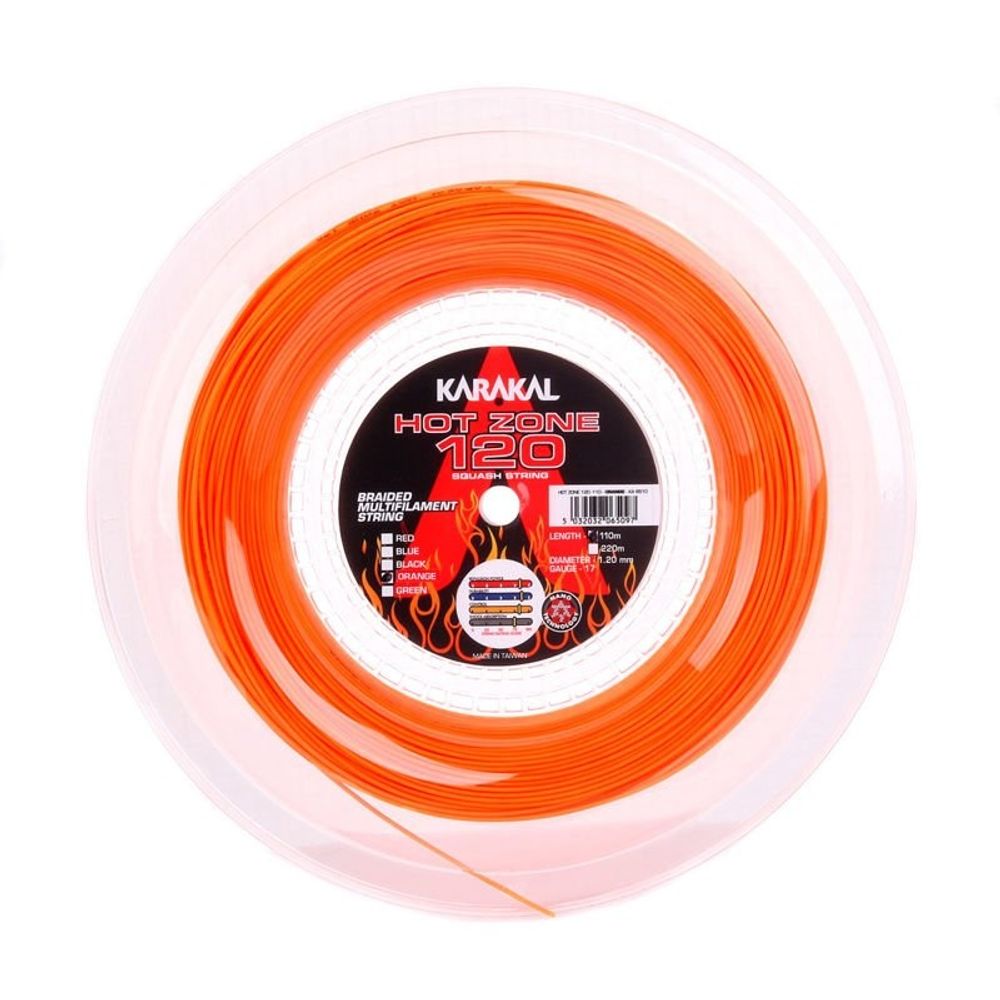 Струны для сквоша KARAKAL HOT ZONE 1.20 ORANGE В нарезке (1 натяжка)