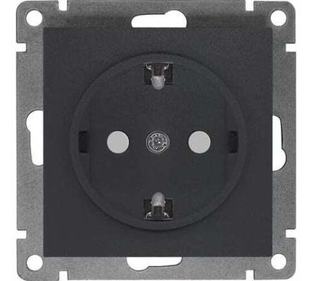Розетка одноместная "UNIVersal" серия "Афина" с/з, з/ш, с/у, 16А, 220В, графит (еврослот) (HU2330)