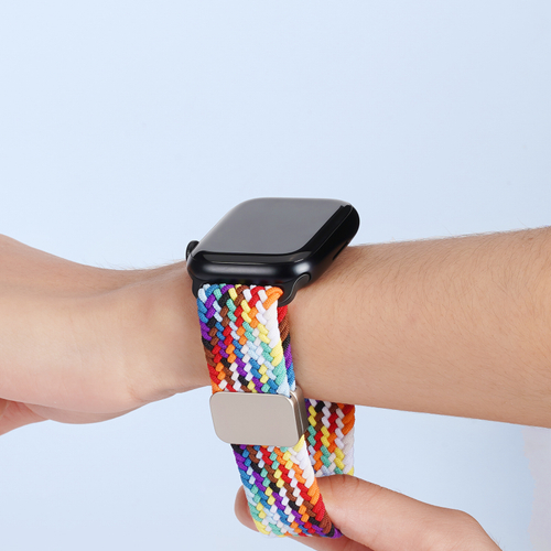 Эластичный ремешок разноцветный (Rainbow) от Dux Ducis для смарт часов Apple Watch размером 42, 44, 45, 46, 49MM, серия Strap (Mixture Pro Series)