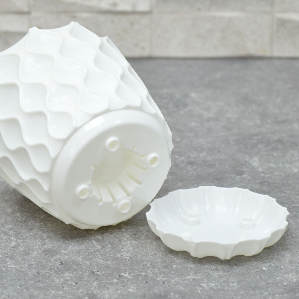 Горшок цветочный Wave 0,65л d115мм, белоснежный жасмин