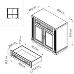 Комод белый для вещей Харви из массива сосны с филенкой для спальни в викторианском стиле, комод деревянный с ящиком и с дверцами на ножках напольный