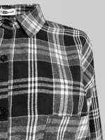 Рубашка One Peach 51 удлиненная в клетку с карманом на груди