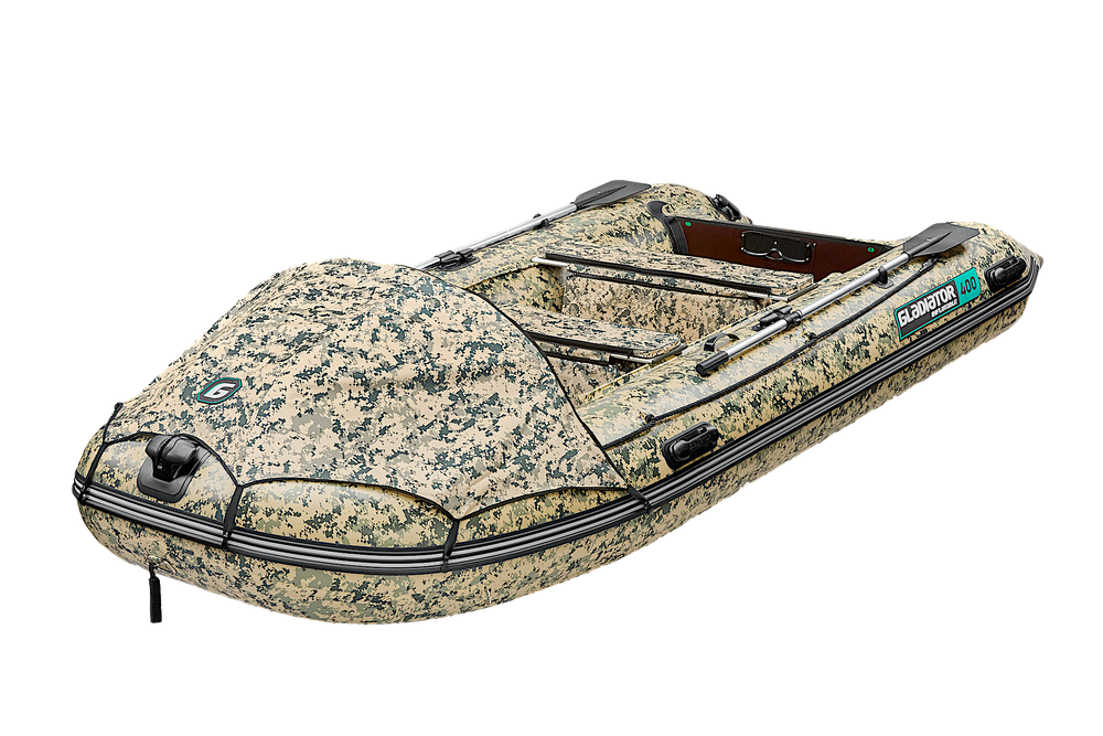 Лодка ПВХ Gladiator Active C400AL Camo с алюминиевым полом