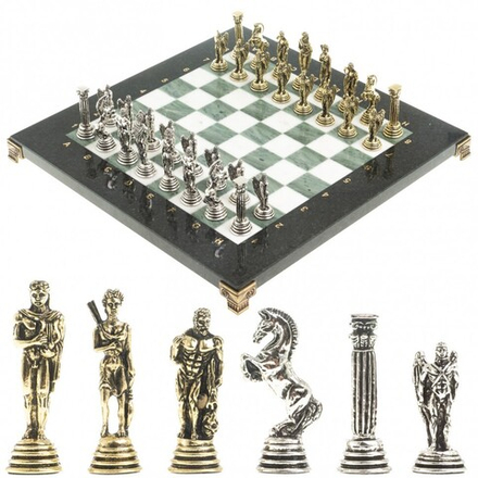 Шахматы "Икар" доска 32х32 см офиокальцит мрамор G 122682