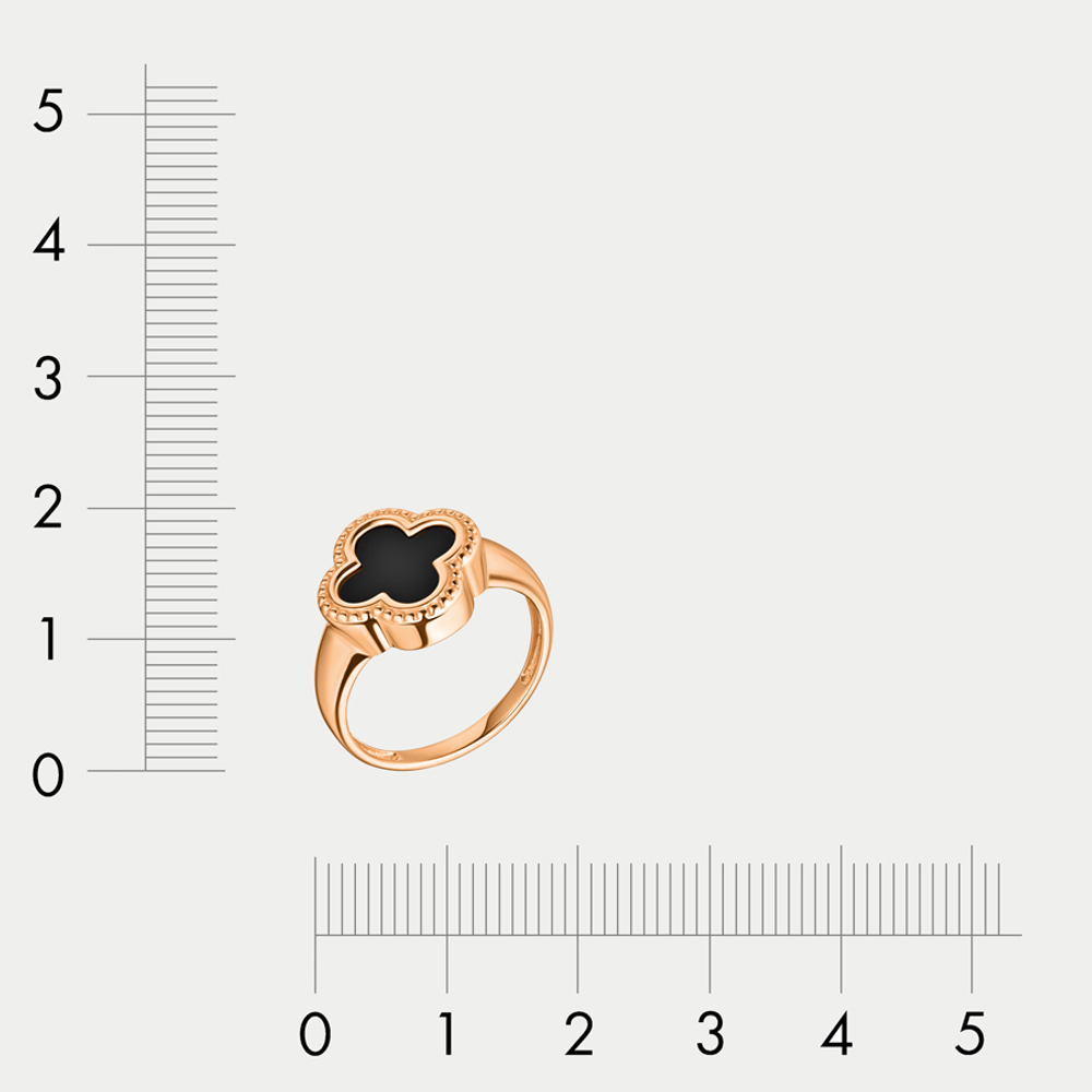 Кольцо для женщин из розового золота 585 пробы с ониксом (арт. к4458V79)