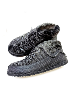 Ботинки из натурального каракуля "Gray melange"