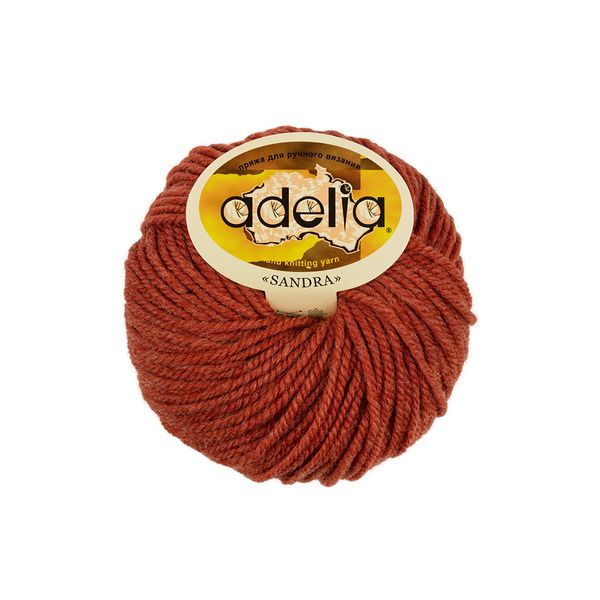 Пряжа Adelia Sandra / уп.10 мот. по 50г, 90м, 06 красно-оранжевый