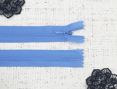 Молния потайная, L 70 см, голубой