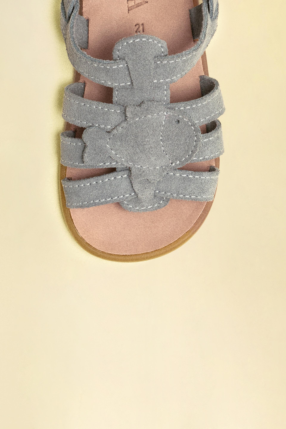 ZARA КОЖАНЫЕ САНДАЛИИ BAREFOOT С РЫБКОЙ, ГОЛУБОЙ