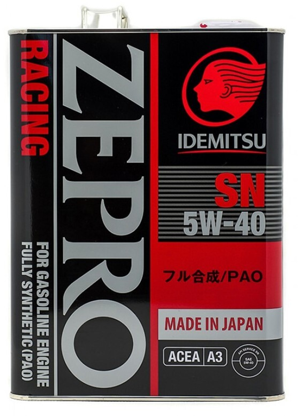 Масло моторное IDEMITSU 5W-40 ZEPRO RACING синтетическое SN/ACEA A3 1л / 5W40