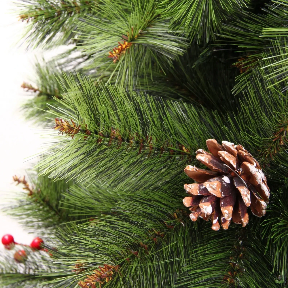 Елка «Венская» 150 см, ПВХ+Леска, ягоды и шишки (458 веток)