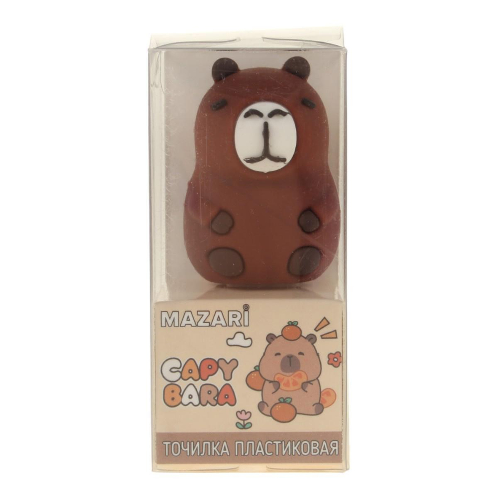 Точилка 1отв. "Capybara" пласт, ассорти 2 цвета (Mazari)