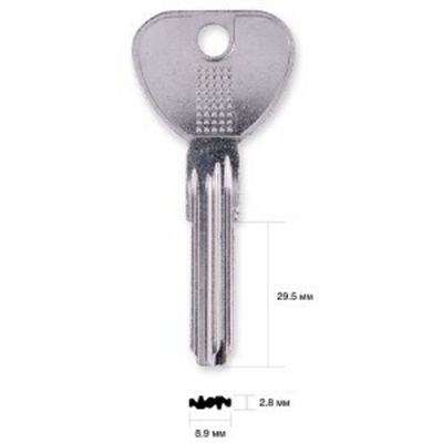 Заготовка вертикального ключа 13632 Titan TT20 K56