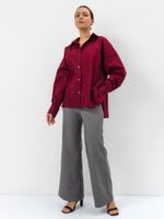 Рубашка 22904 оверсайз бордовая