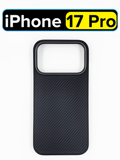 Карбоновый чехол MosSeller для Apple iPhone 17 Pro, черный
