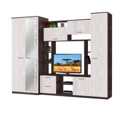 Гостиная "Александра 10" (ясень анкор темный/ясень анкор светлый), ЛДСП, Фант-мебель, г. Волжск