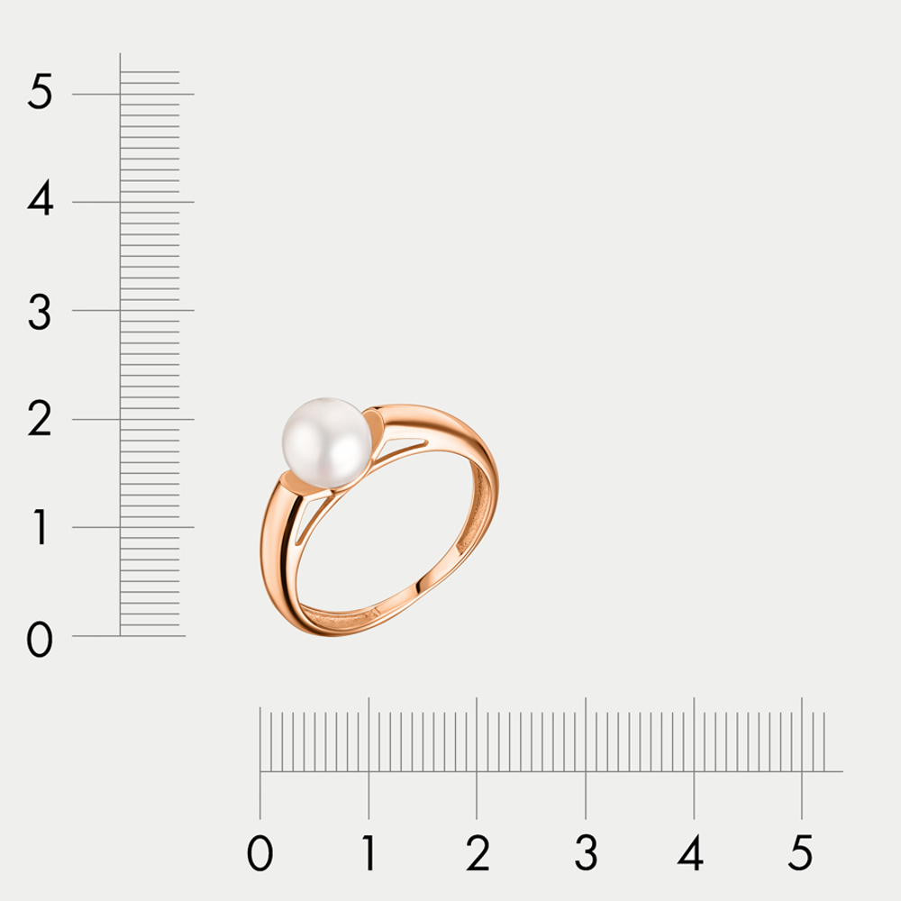Кольцо для женщин с жемчугом из розового золота 585 пробы (арт. 70194400)
