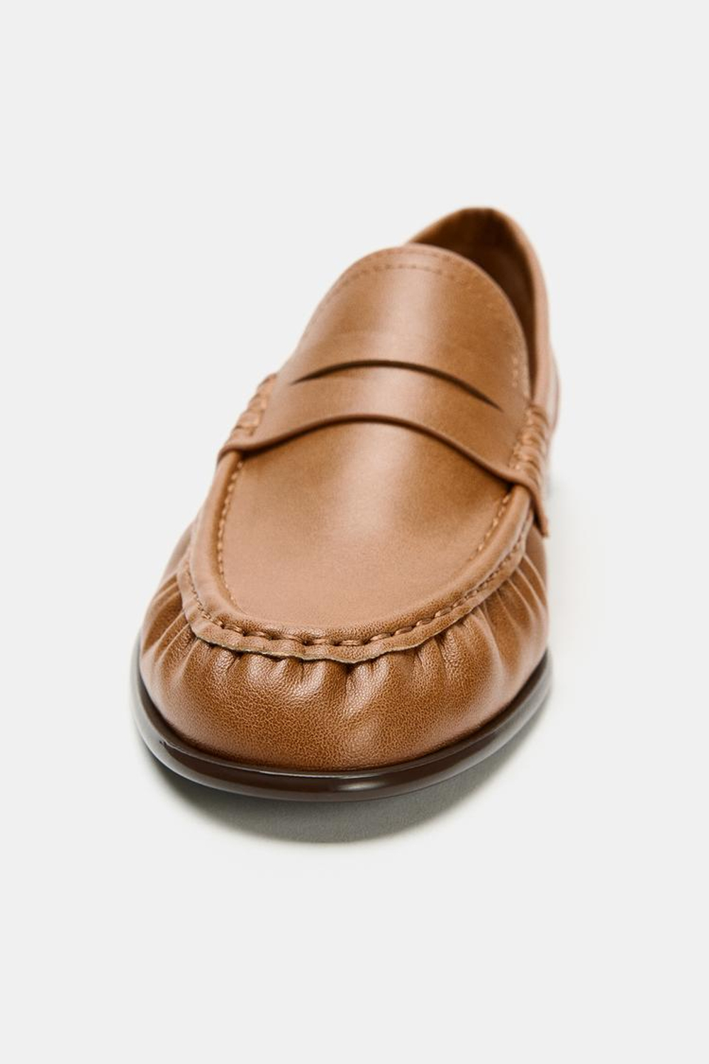 ZARA МЯГКИЕ ЛОФЕРЫ, КОРИЧНЕВЫЙ