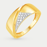 Кольцо женское из желтого золота 585 пробы с фианитами (арт. К43218615)