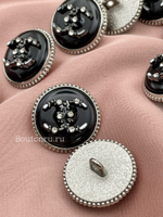 Пуговицы Шан. Черные Перламутр Серебро (скидка