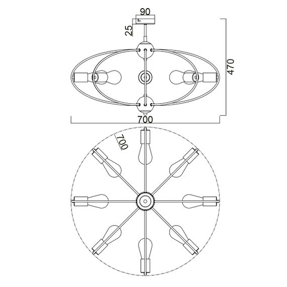Потолочный светильник Vele Luce Crea VL6522L08