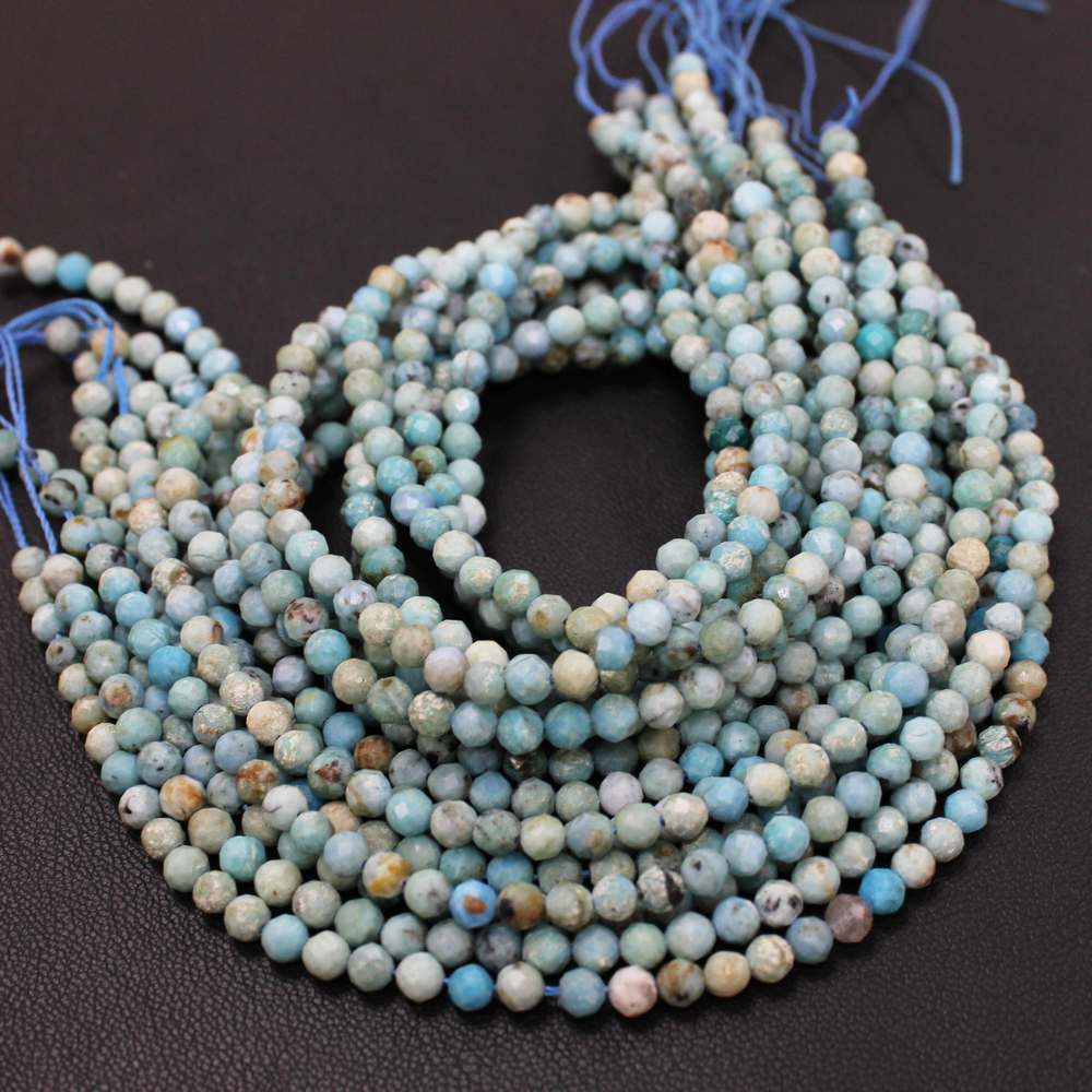 Опал голубой юв огр бусины 4мм