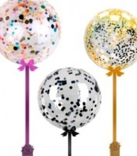 Баблс с конфетти на ленте с грузиком