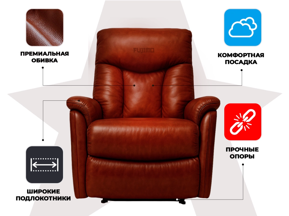 Кресло-реклайнер электрический FUJIMO DREAM EW Premium Махагон
