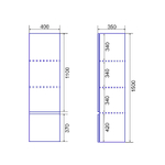 Пенал Azario Velluto 40 CS00088605 белый матовый