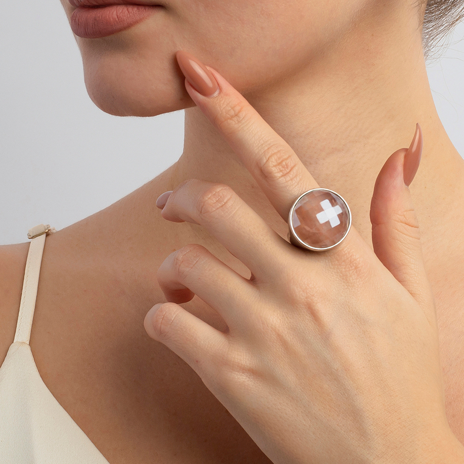 Кольцо Possebon quartz rose 17.2 мм K1155.9/17.2 R/S
