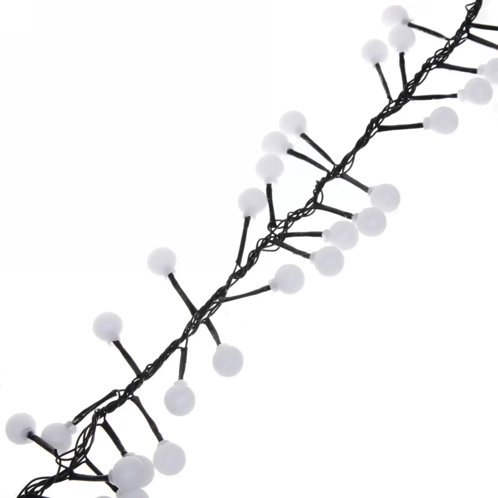 Гирлянда для дома Мишура 4 м, 200 ламп LED, d-1,4 см, черный пров, 8 реж, IP-40, Белый/Теплый белый