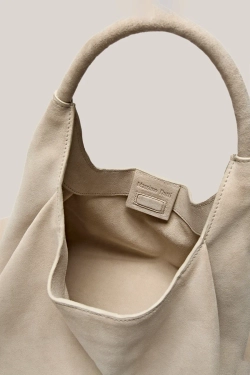 Massimo Dutti Средняя сумка-шоппер из натуральной кожи - Limited Edition, белый