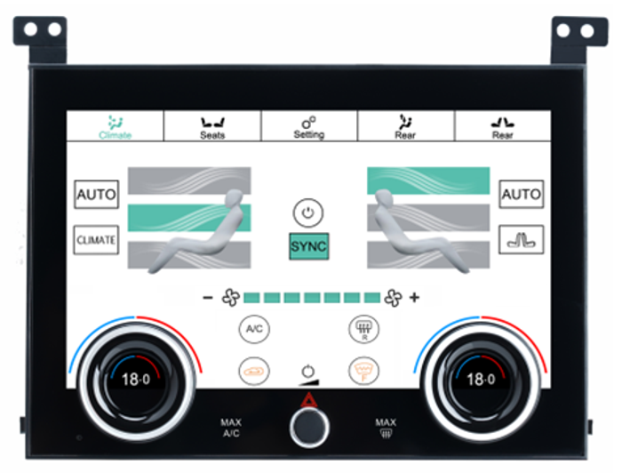 Сенсорная панель климата Range Rover 4 2012-2017 - Kuberg ZF-2011 LCD/ЖК экран 10" без отверстия под CD