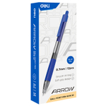 Ручка шариковая DELI "Arrow Q01930" автоматическая, 0,7 мм, синяя, грип