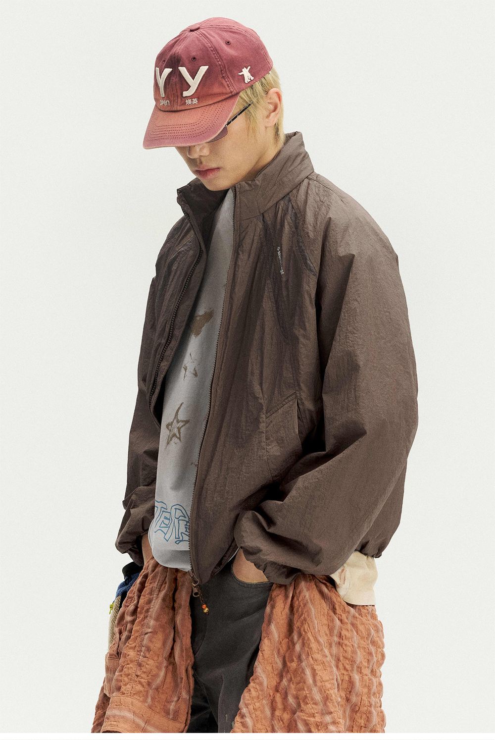 Ветровка Nothomme Monterest Outdoor Water-Repellent Reflective Print Loose Fit Stand Collar Hidden Hood Jacket