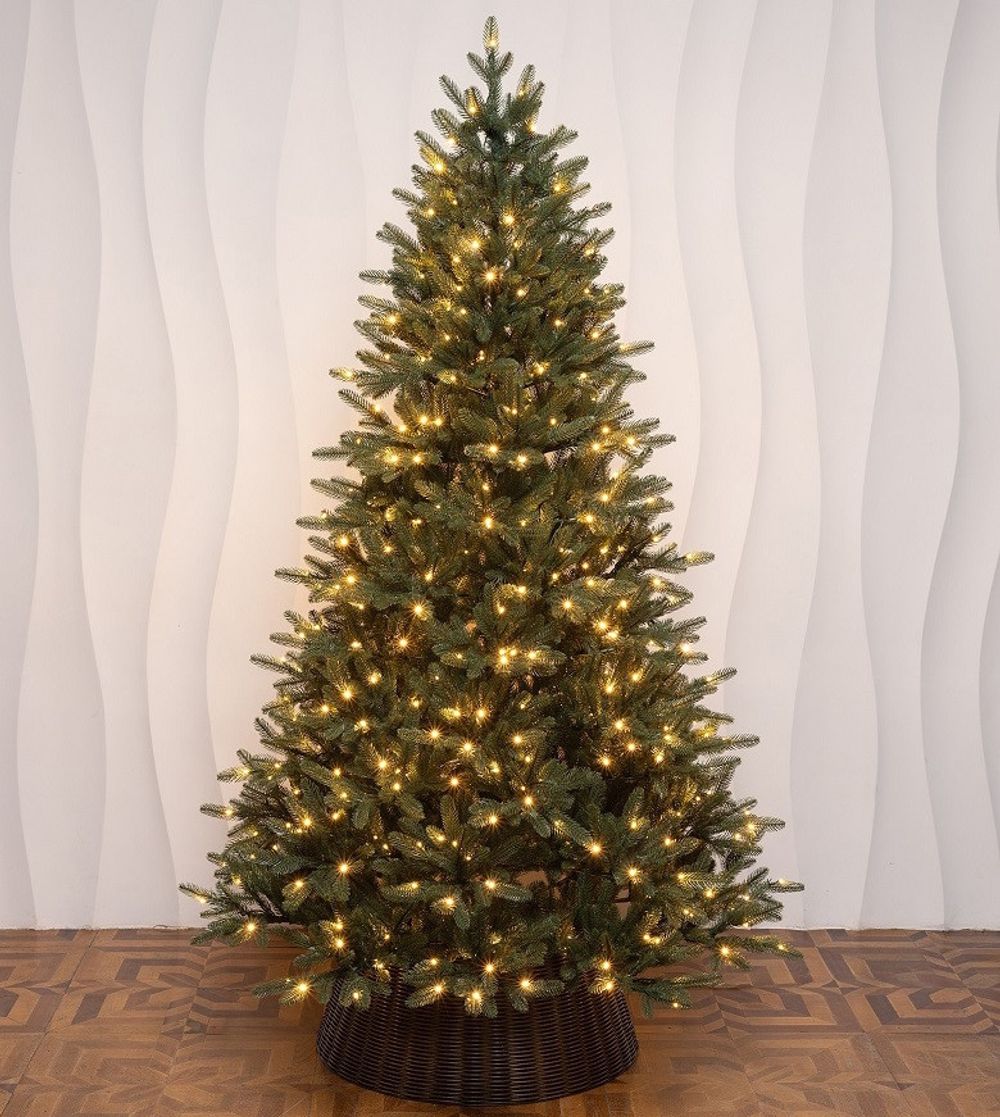 Елка с гирляндой "Никольская" (Литая хвоя) 240 см / 2,4 м