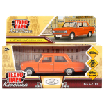 Модель ин. мет. "Ваз-2101" 12см, двери, багаж, оранжевый, коробка 2101-12-OG (Технопарк)