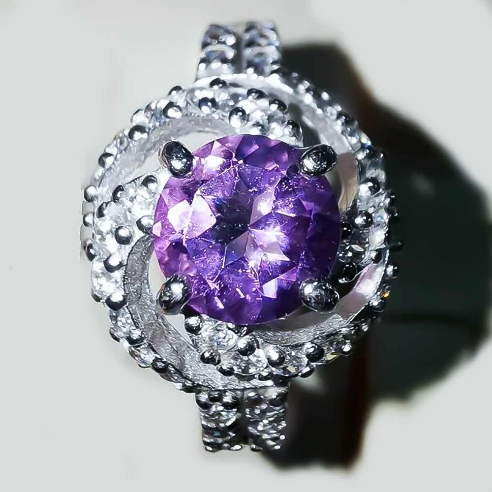 Кольцо "Сурат" аметист, циркон