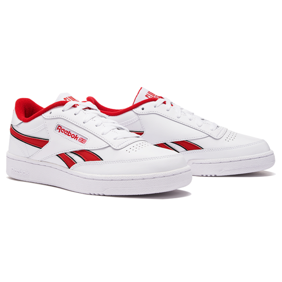 Кроссовки reebok Club C Series для скейтборда Низкие Белые и красные Юнисекс