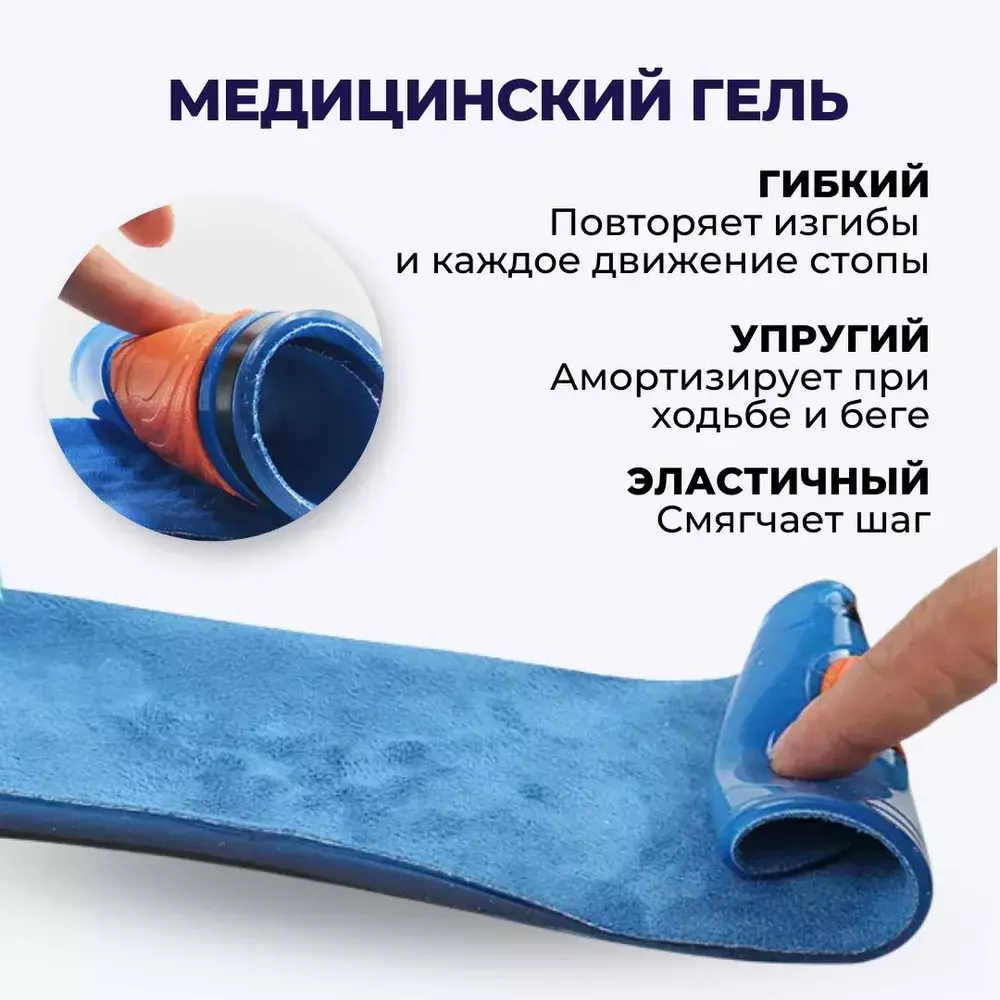 Гелевые ортопедические стельки для обуви мужские и женские