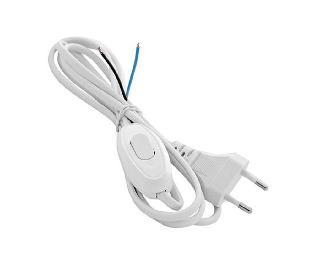 UNIVersal Шнур для бра с прох. выкл. белый ШВВП 2x0,75 1,7м А1060