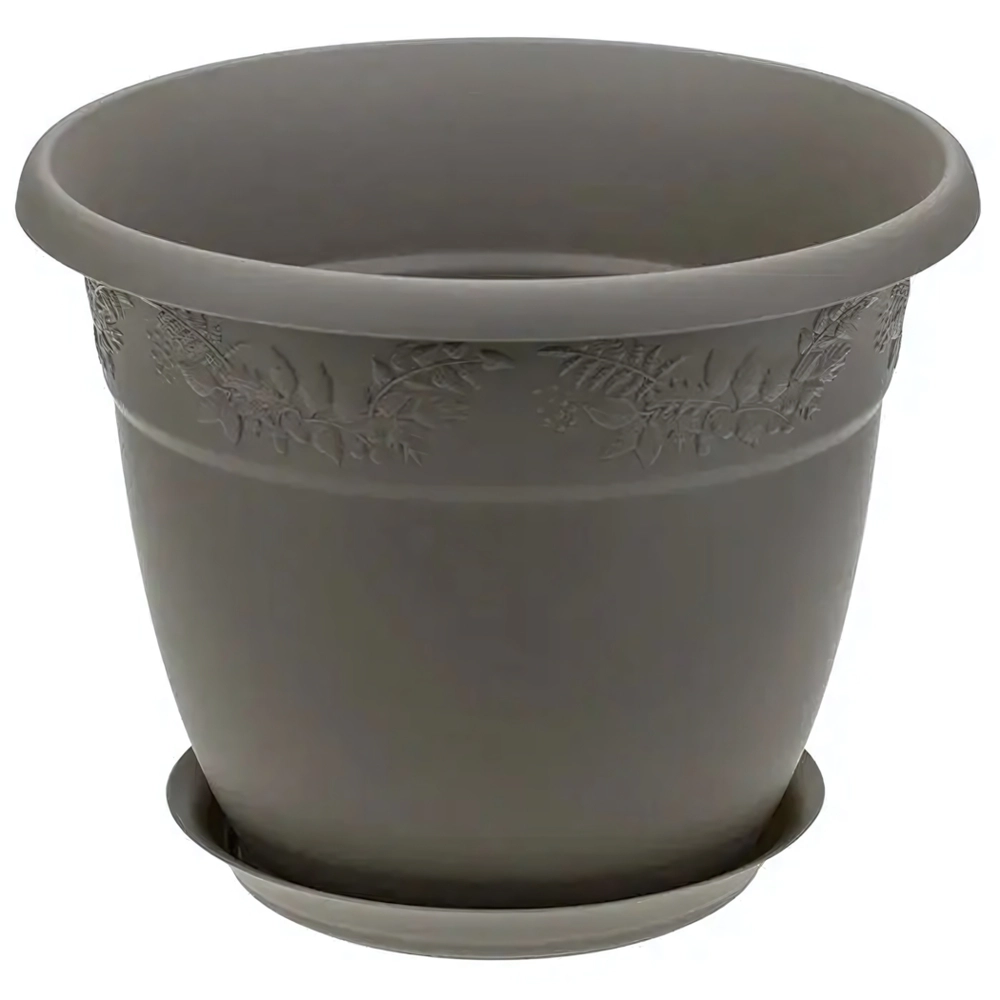 Кашпо РЯБИНА D160мм 1,4л с поддоном французcкий серый