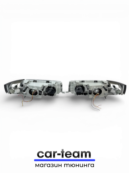 Фары на ВАЗ 2110, 2111, 2112 передние с тонированными галочками в стиле AMG, тонированные поворотники (21100-3711010-71/21100-3711011-71)