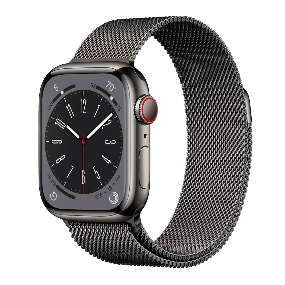 Умные часы Apple Watch Series 8 GPS + Cellular, 41mm, Stainless Steel Case with Graphite Milanese Loop (Графитовый)