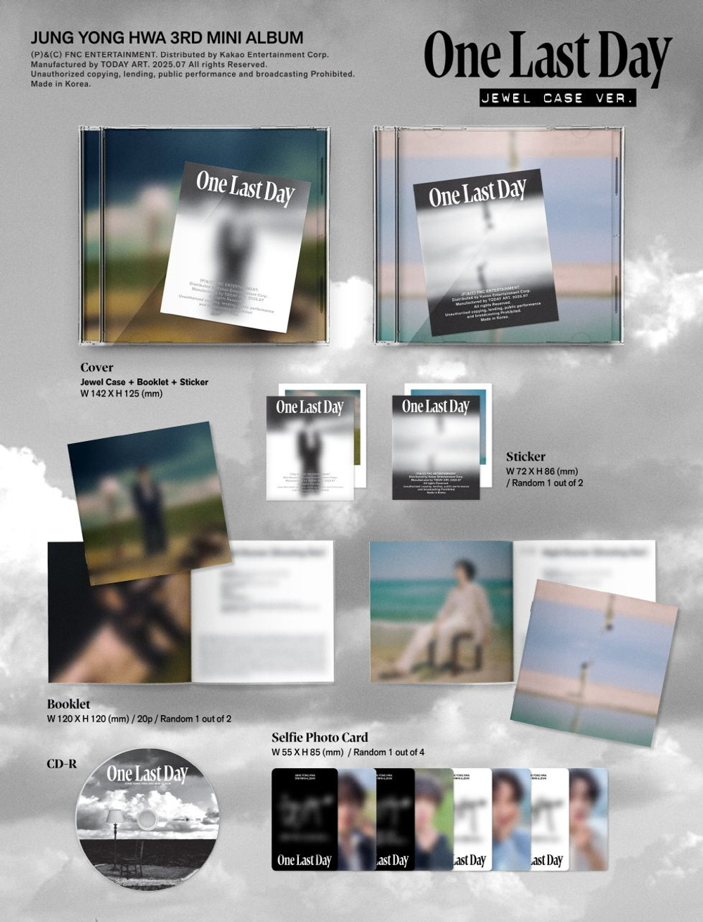Альбом JUNG YONGHWA - ONE LAST DAY 3rd Mini Album JEWEL CASE RANDOM Version