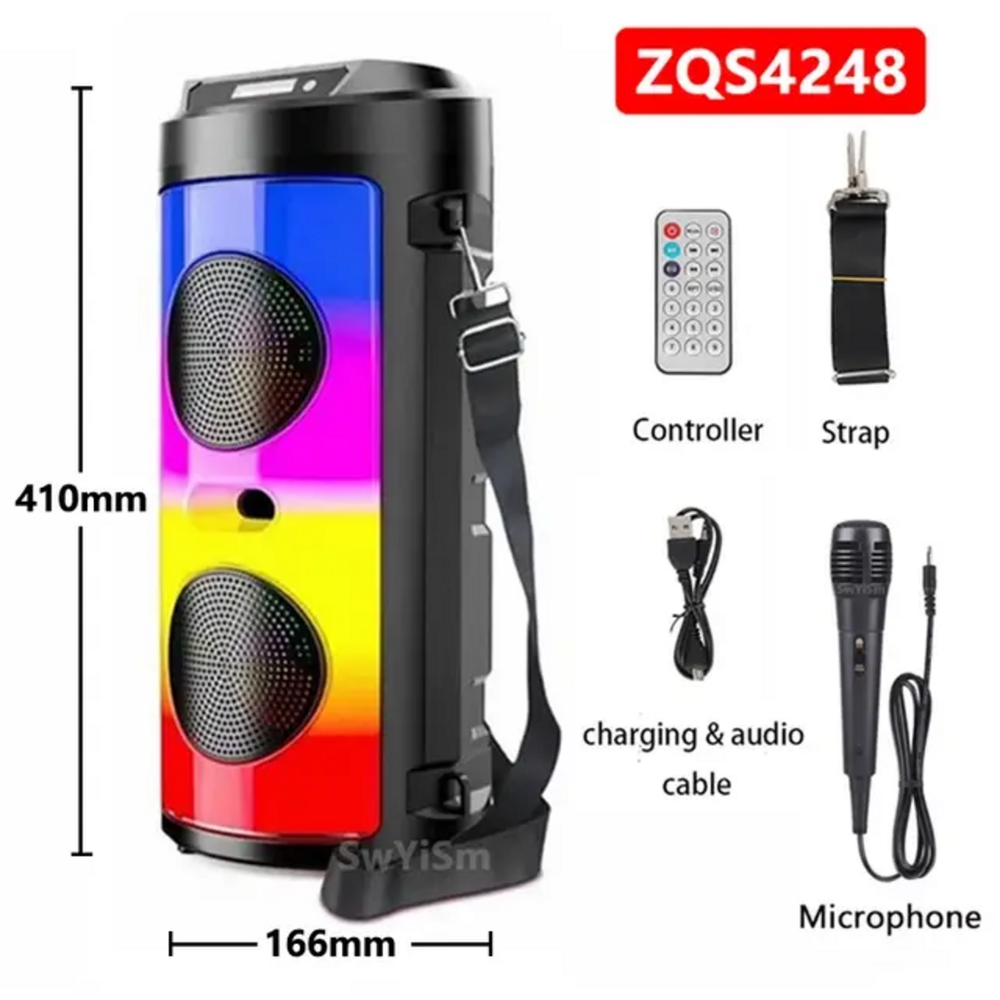 Портативная беспроводная колонка ZQS4239 c караоке
