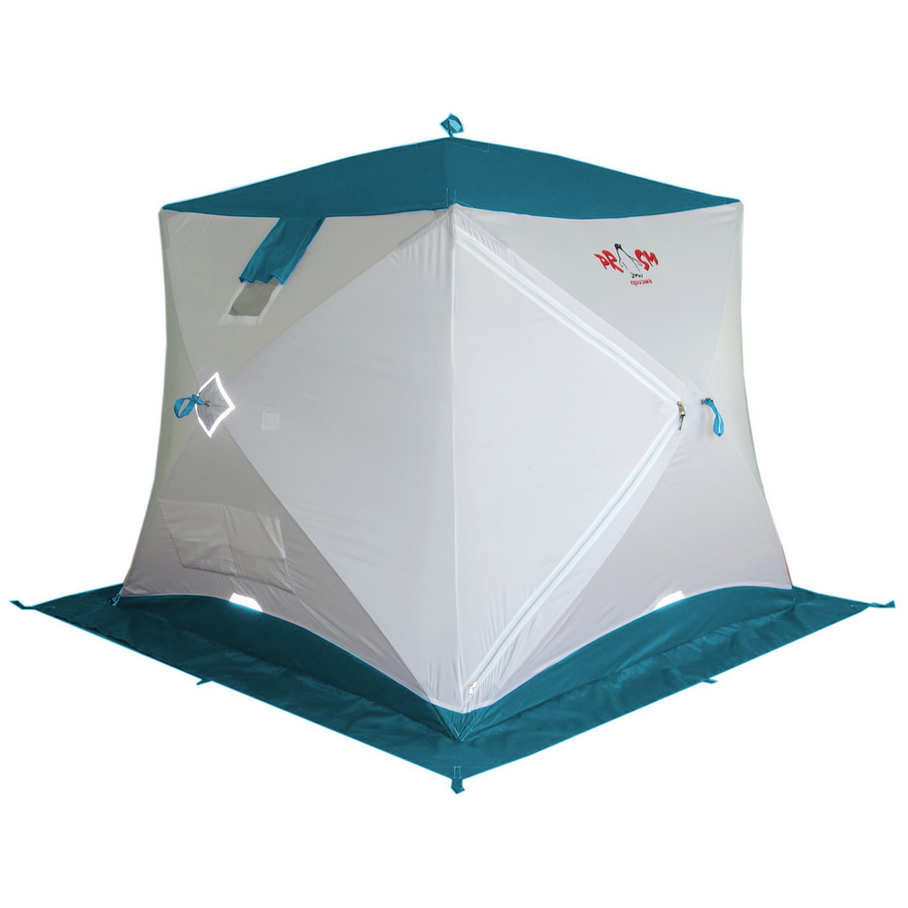 Палатка-куб Пингвин Shelters Призма Шелтерс, 1-сл, Бело-зеленая