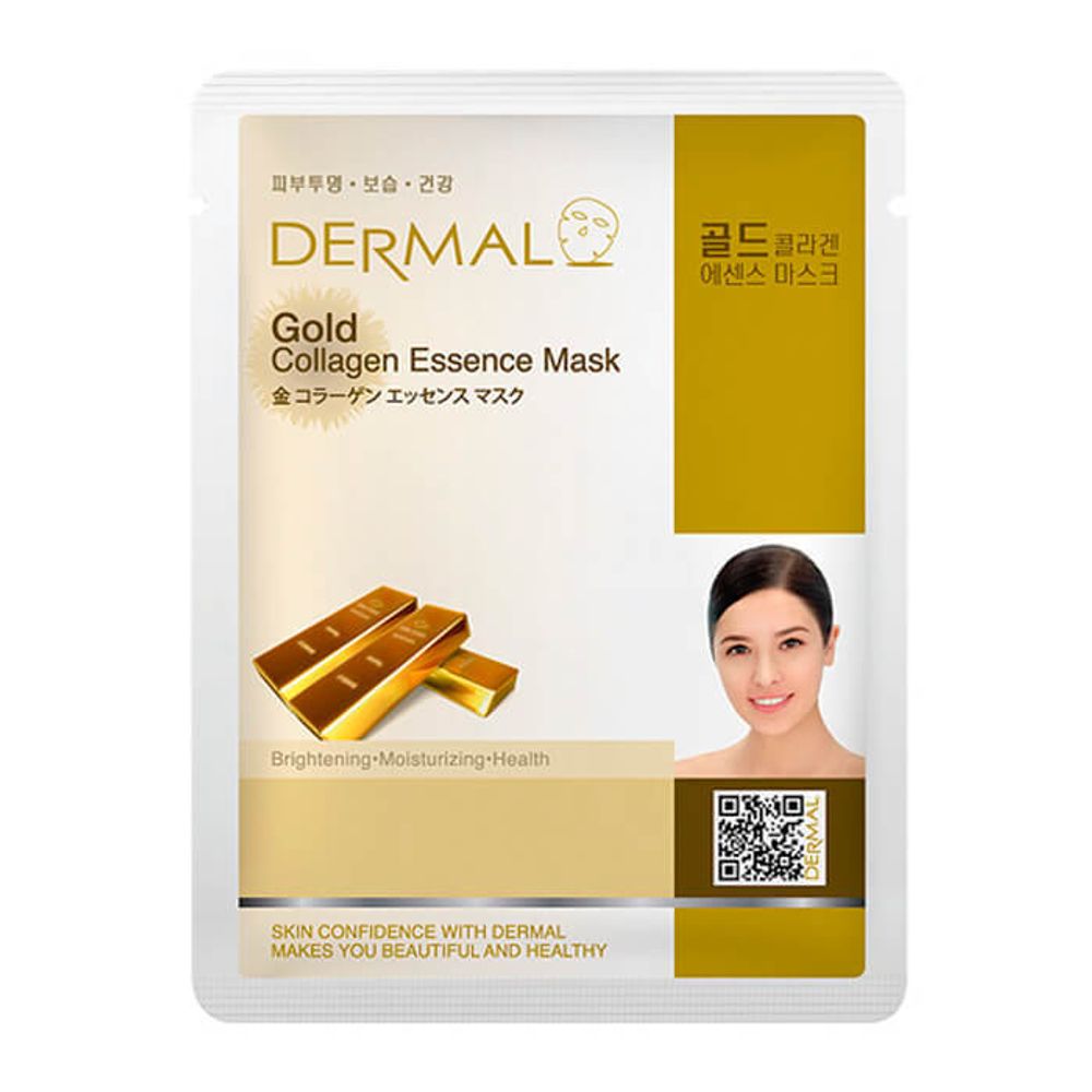 Dermal. Подтягивающая маска для лица с коллоидным золотом и коллагеном Gold Collagen Essence Mask 23g